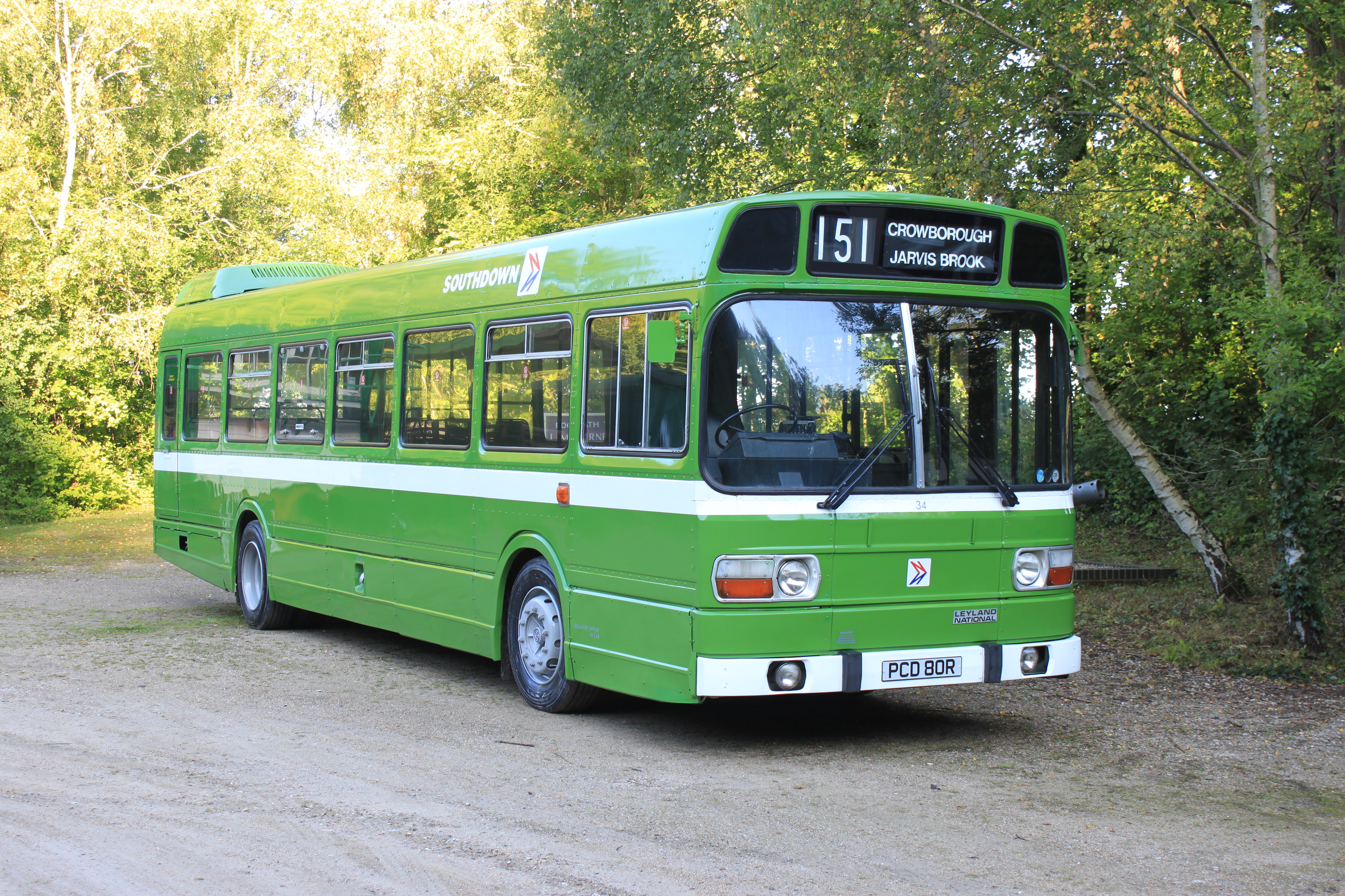 Southdown Leyland National at Amberley museum, West Sussex, Autumn bus show. September 2016